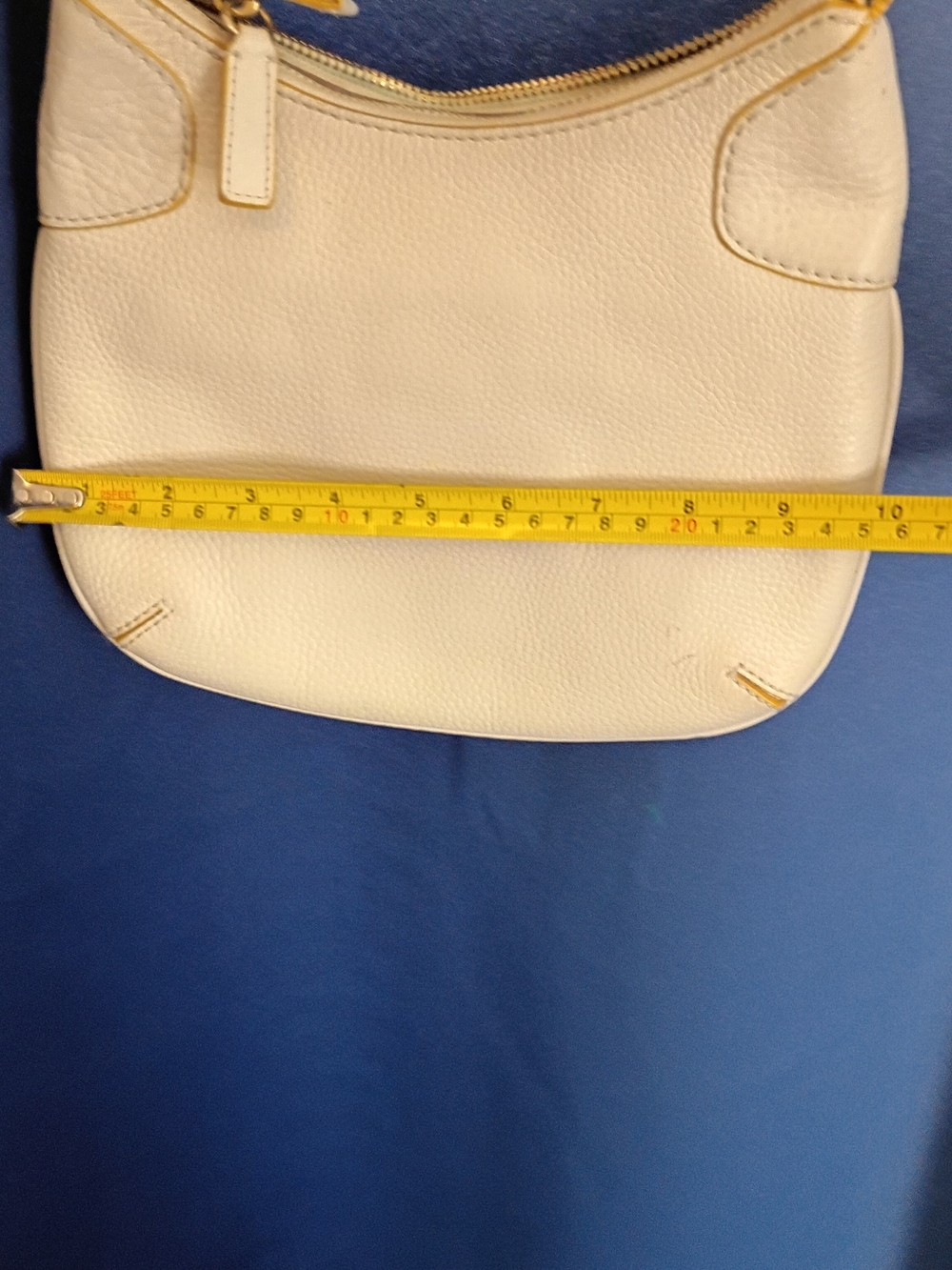 Cole Haan Cream Pebble Leather Crossbody Bag - Picture 5 of 7